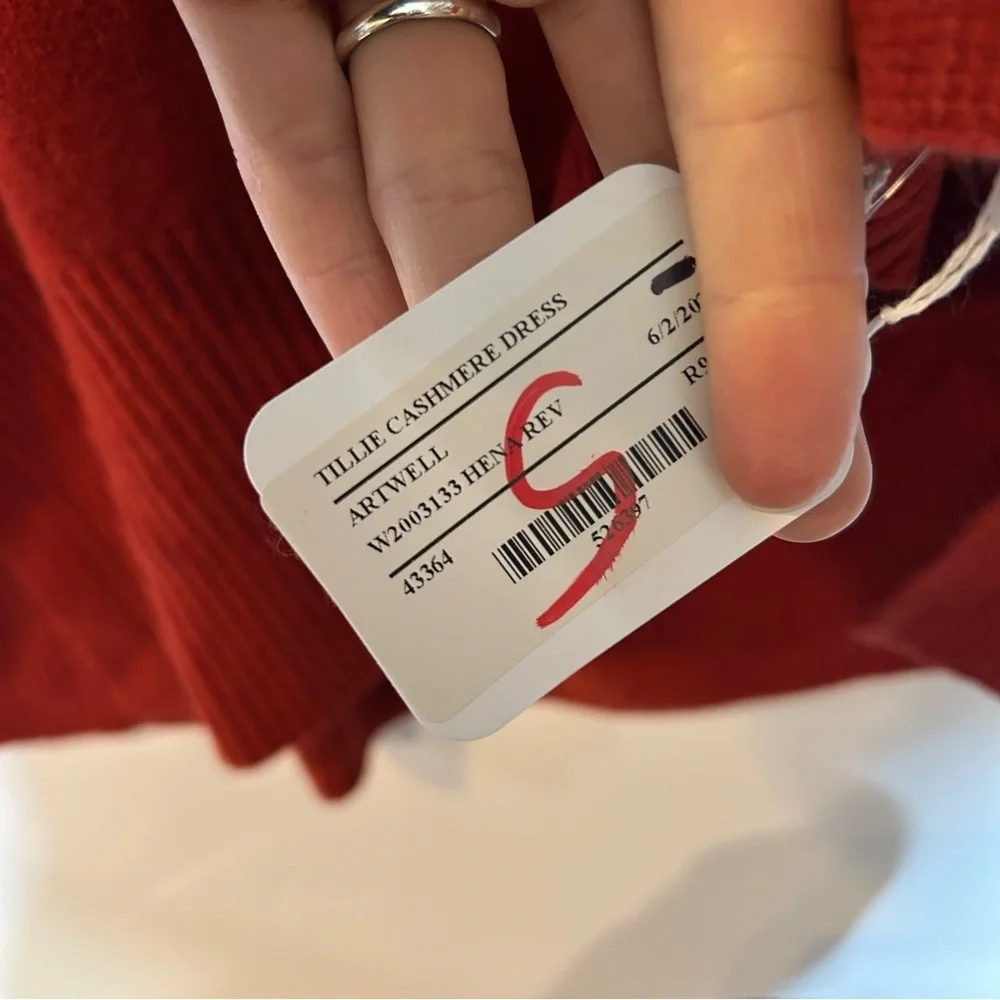 NWT Sundance Tillie Cashmere Long Sleeve Sweater Dress Small Red - Picture 12 of 12